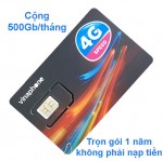Sim 3G 4G OBC Vinaphone 500Gb/tháng trọn gói 1 năm